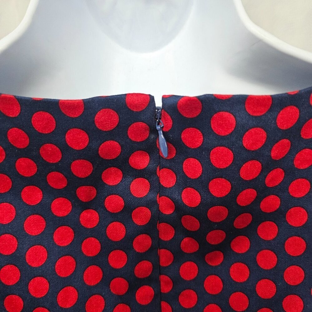 The Limited Dress Polka Dot Red Blue Sleeveless Retro 10 - Picture 8 of 14